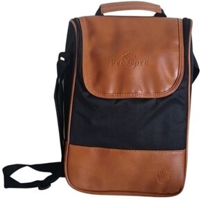 Freshore 2 bottle Wine Tote Bag Brown Black